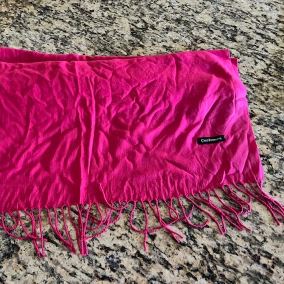 Bean Paste ( Deep Pink) colored cashmere pashmina shawl - Picture 3 of 6